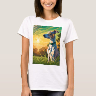WHIPPET SITTING AT SUNSET T-Shirt