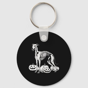 Whippet Skeleton Birthday Halloween Dog Mens Women Key Ring