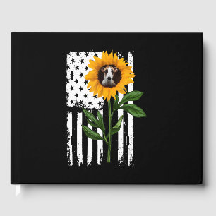 Whippet Sunflower Flag Hippie Whippet Dog lover Guest Book