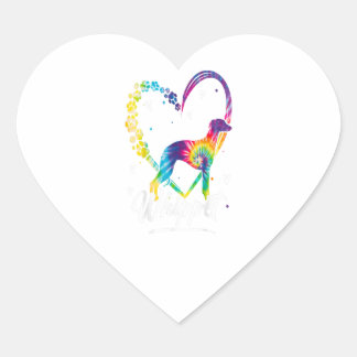 Whippet Tie Dye Rainbow Dog Lover Gift Heart Sticker