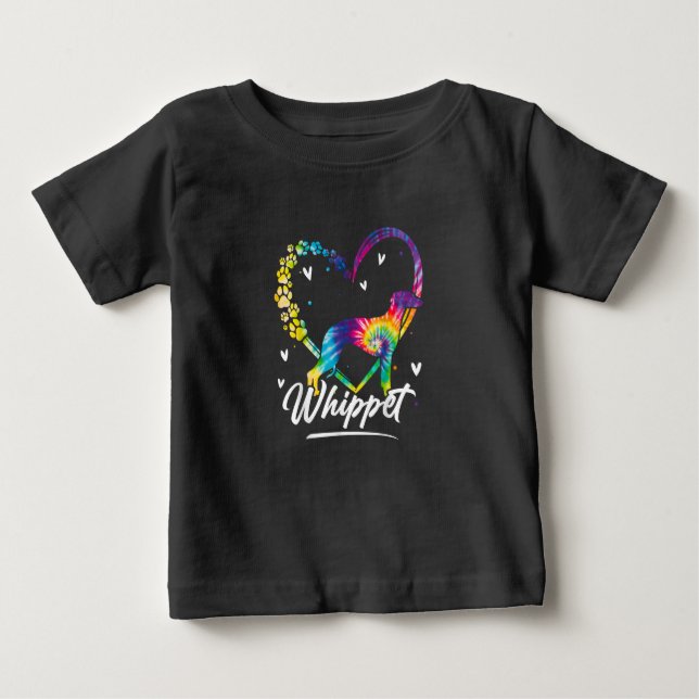 Whippet Tie Dye Rainbow Dog Lover Gift T-Shirt (Front)