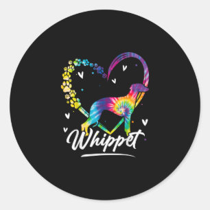 Whippet Tie Dye Rainbow Dog Lover Gift T-Shirt Classic Round Sticker