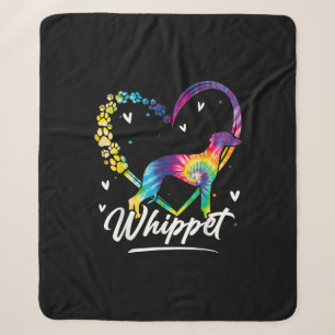 Whippet Tie Dye Rainbow Dog Lover Gift T-Shirt Sherpa Blanket