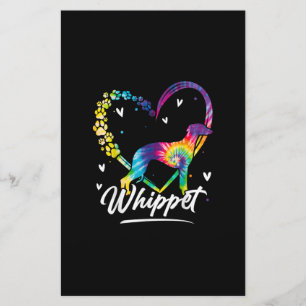 Whippet Tie Dye Rainbow Dog Lover Gift T-Shirt Stationery