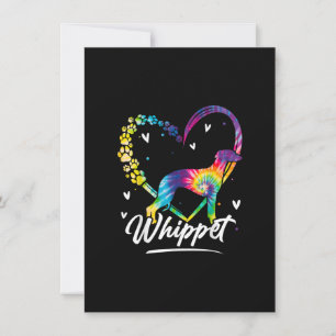 Whippet Tie Dye Rainbow Dog Lover Gift T-Shirt Thank You Card