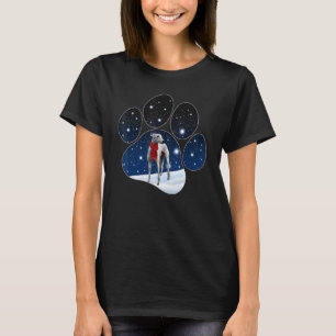Whippet Winter Snow Paw Dogs Christmas T-Shirt