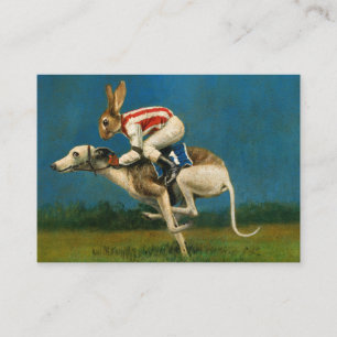 Whippet With Rabbit Jocky ACEO Business Card