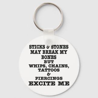 Whips Chains Tattoos & Piercings Excite Me Key Ring