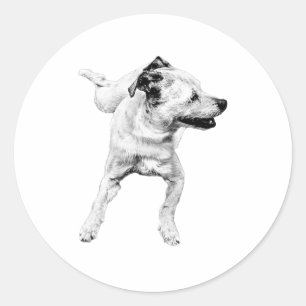 Whirl & Grin Pup Classic Round Sticker