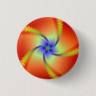 Whirligig in Red and Yellow 3 Cm Round Badge