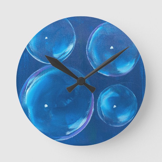 Whirling Bubbles Round Clock (Front)