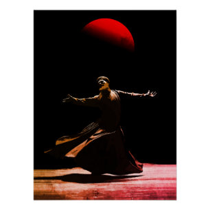 Whirling Dervish Sufi Spiritual Dance Islamic Art Poster