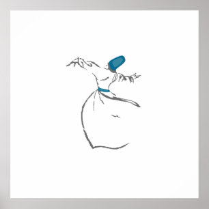 Whirling Dervish - Turquoise Poster