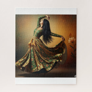 Whirling Grace-Persian Dance in Motion Jigsaw Puzzle