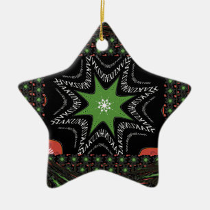 Whirling stars background ceramic tree decoration