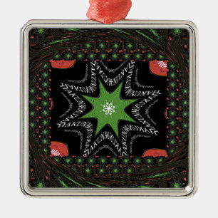 Whirling stars background metal tree decoration