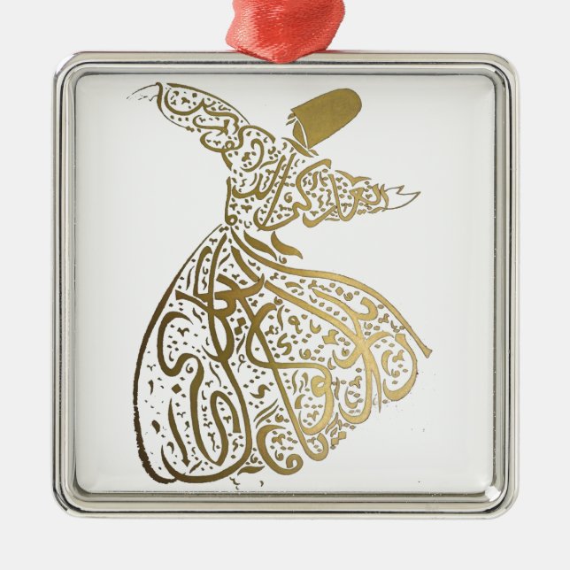 Whirling Sufi Dervish Metal Tree Decoration (Front)