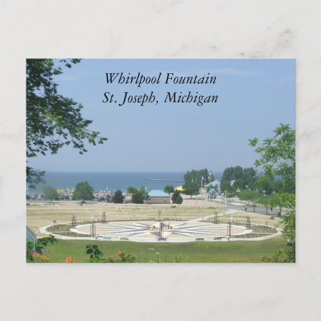 Whirlpool Fountain St. Joseph, Michigan MI Postcard (Front)