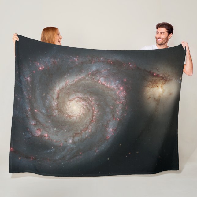 Whirlpool Galaxy (Space) (Universe) (Messier 51A) Fleece Blanket (In Situ)