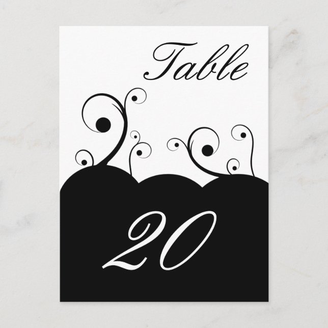 Whirls Table Number Postcard (Front)