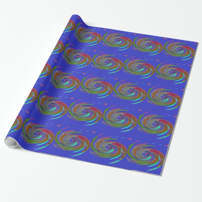Whirlwind Blue Wrapping Paper (Unrolled)