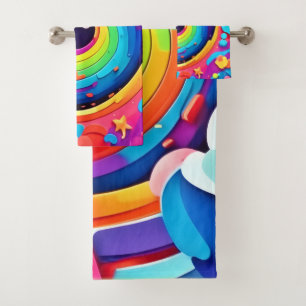 Whirlwind of Colourful Imagination Bath Towel Set