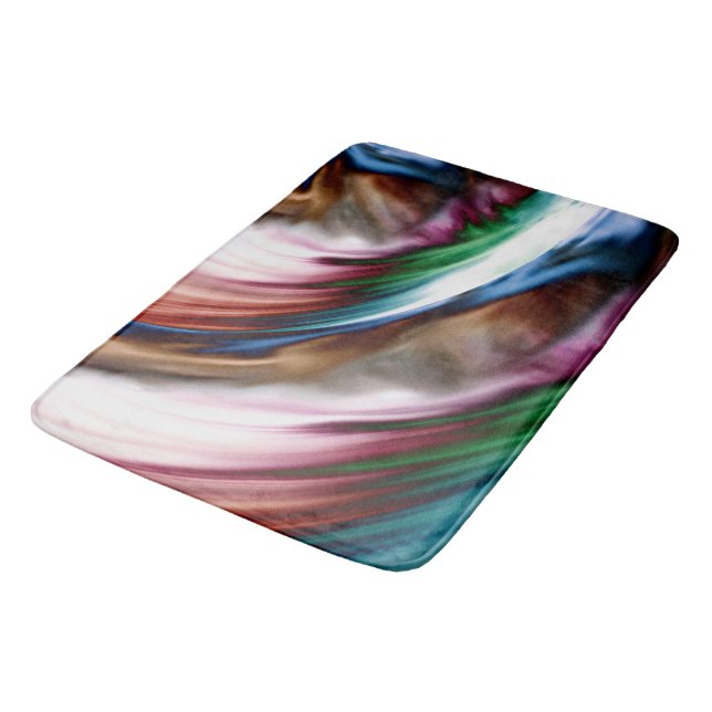 Whirlwind Rainbow Golden Snow Bath Mat (Angled)