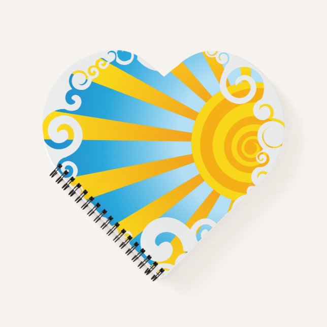 Whirly Clouds Over Sun Burst Notebook (Front)