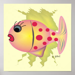Whisical Fish Poster Art by Gail Gabel