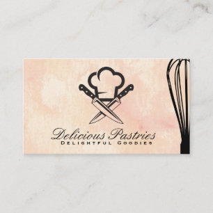 Whisk and Chef Hat Knives Business Card