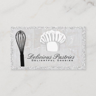 Whisk and Chef Hat Marble Business Card