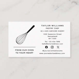 Whisk Baker Bakery Bake Shop Catering Social Media Business Card