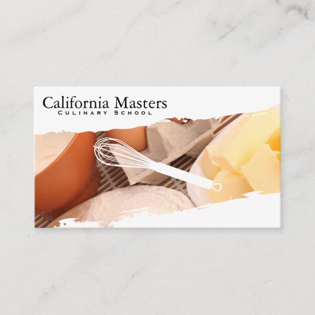 Whisk | Butter Eggs Flour | Culinary Business Card (Front)