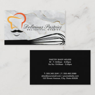 Whisk Chef Logo Marble Business Card
