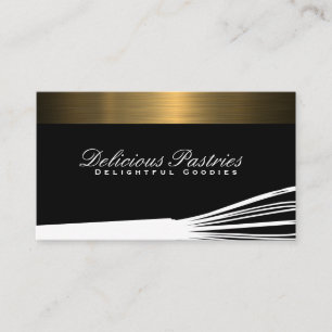 Whisk Culinary Arts Gold Metallic Trim Business Card