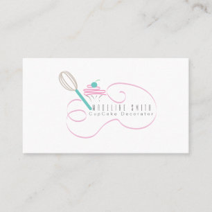 Whisk Cupcake Baking Cake Decorator Swirls Business Card