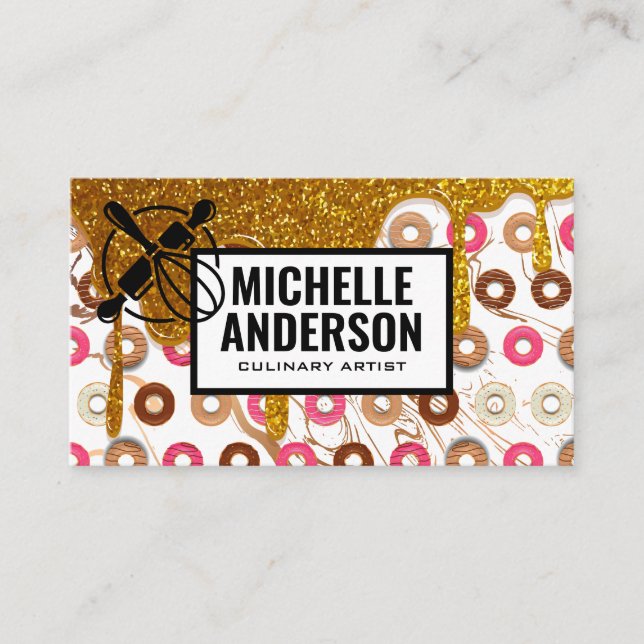 Whisk | Doughnuts | Baker | Shop Business Card (Front)