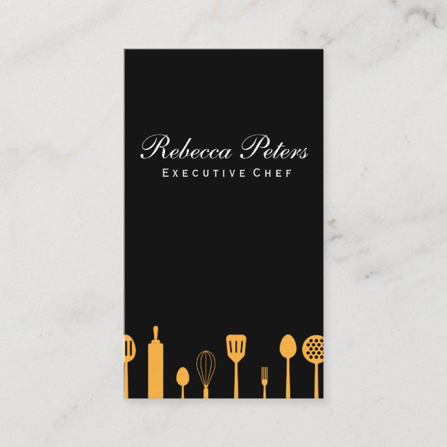 Whisk (gold) | Culinary Master | Kitchen Tools Business Card (Front)