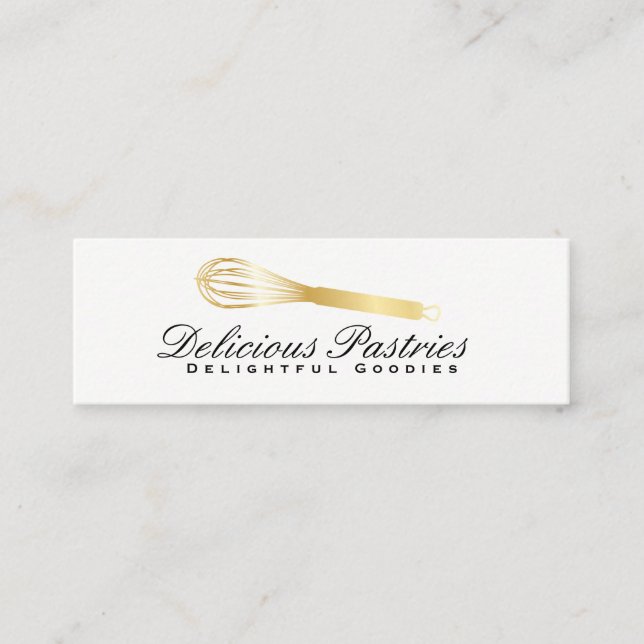 Whisk (gold) variation | Culinary Master Mini Business Card (Front)