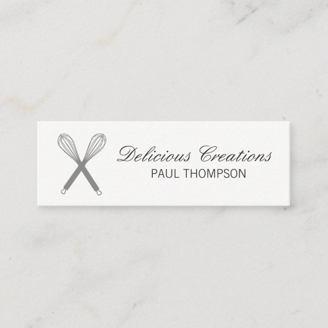 Whisk (magenta) variation | Culinary Master Mini Business Card (Front)