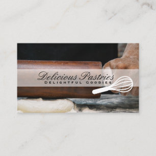 Whisk Pastry Chef Dough Rolling Pin Business Card