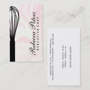 Whisk Pink Marble Background Business Card