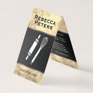 Whisk Rolling Pin Culinary Master Lux Gold Texture Business Card