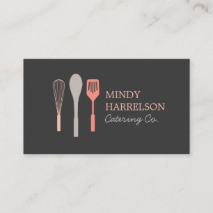 WHISK SPOON SPATULA LOGO IV for Bakery, Catering Business Card