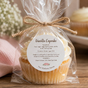 Whisk & Warmth Vanilla Cupcake Ingredients Label