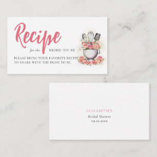 Whisked Away Bake Bowl Bridal Shower Bring Recipe Enclosure Card