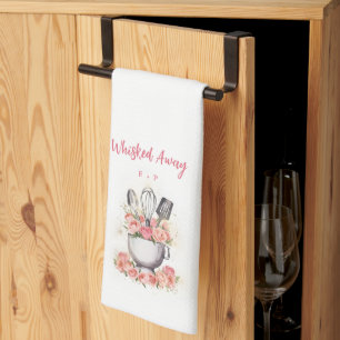 Whisked Away Baking Mixer Bowl Roses Bridal Shower Tea Towel