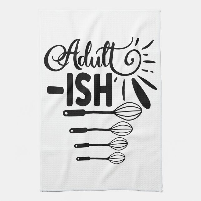 Whisked Elegance - Adult-ISH Kitchen Tea Towel (Vertical)
