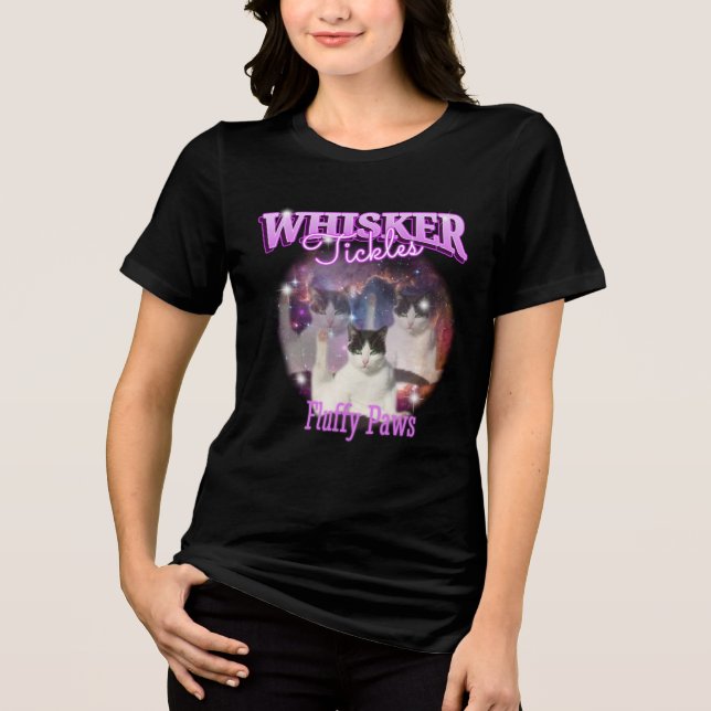 WHISKER Tickles and  Fluffy Paws Tri-Blend Shirt (Front)