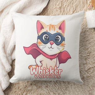 Whisker Warriors – Pastel Hero Cat Cushion